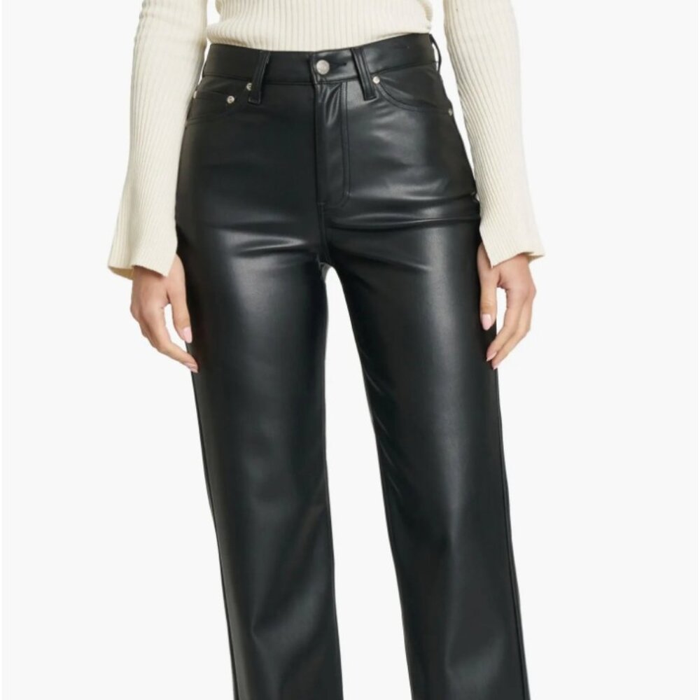 Sundaze High Waist Straight Leg Faux Leather Pants